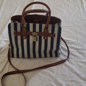 Blue & white stripe Purse